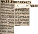 "Special Dinner Planned for Seniors"