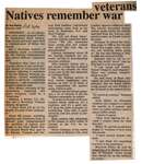 "Natives Remember War Veterans"
