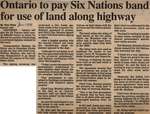 "Ontario to Pay Six Nations Band for Use of Land Along Highway"