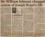 "Sir William Johnson Changed Course of Joseph Brant's Life"