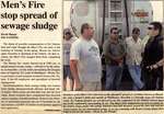 "Men's Fire stop spread of sewage sludge"
